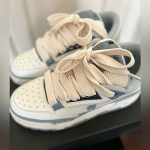 Amiri blue and white high top bone runner